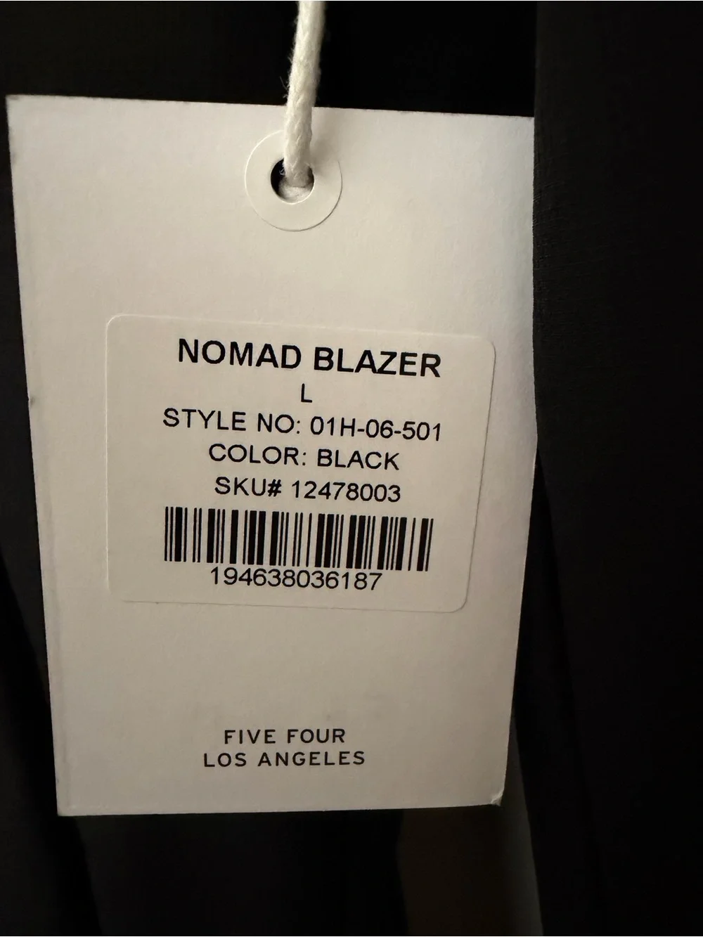 FF.LA Five Four Los Angeles Men’s Nomad Blazer Black Size L NWT(A817)